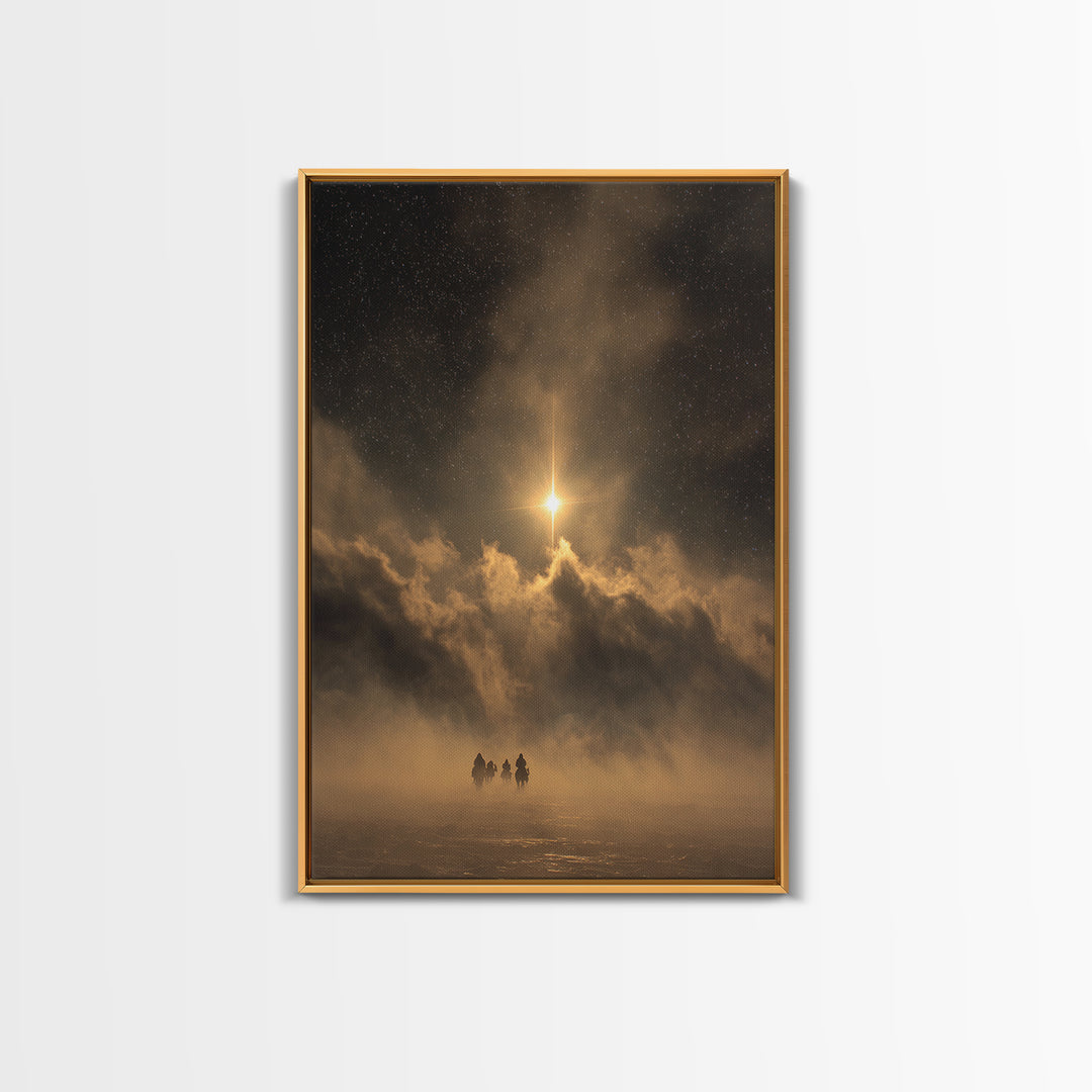 Journey of Kings – Framed Canvas Print – Christian Wall Art – Christian Christmas Art – Jesus Painting – Christmas Canvas Wall Art
