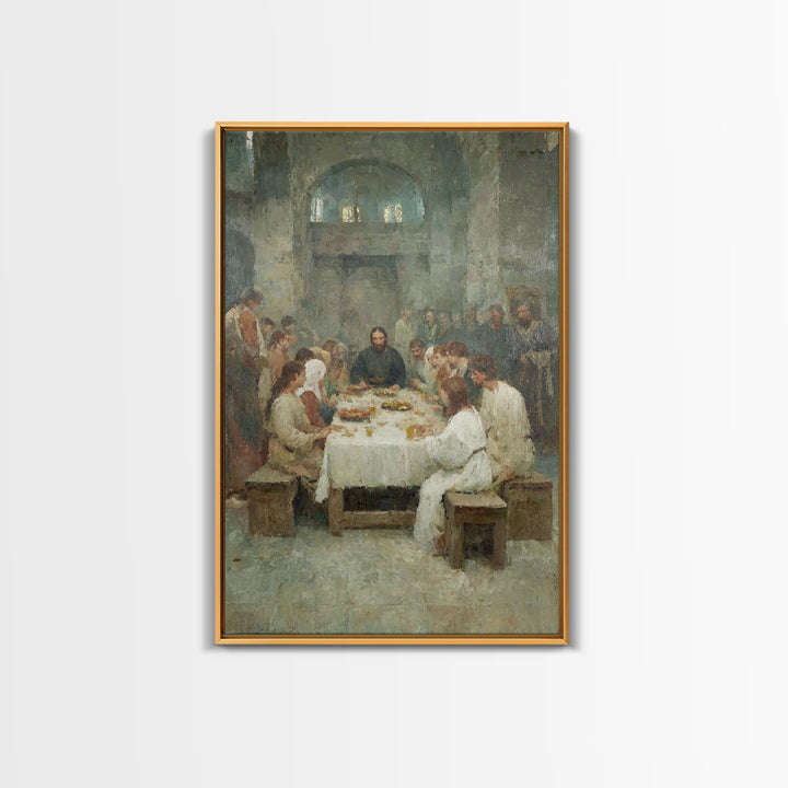 Sacred Gathering – Framed Canvas Print – Christian Art Canvas – Jesus Painting – Christian Wall Art – Christmas Art – Christian Decorations