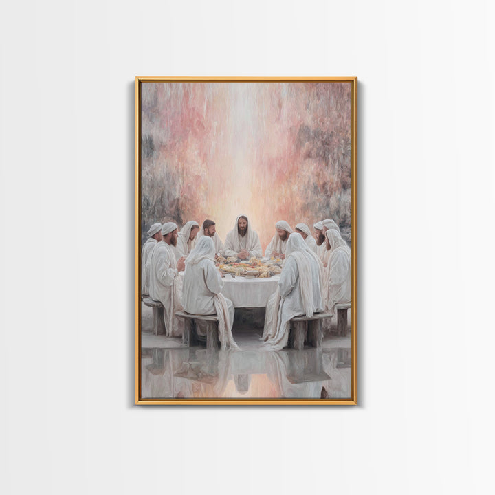 Heavenly Communion – Framed Canvas Print – Jesus Painting – Christian Art – Christian Wall Art – Christmas Art – Christian Christmas Decor