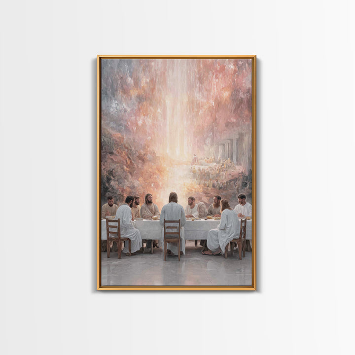 Christ’s Table – Framed Canvas Print – Christian Wall Art – Christian Art Print – Jesus Painting – Christmas Art – Christian Christmas Deco