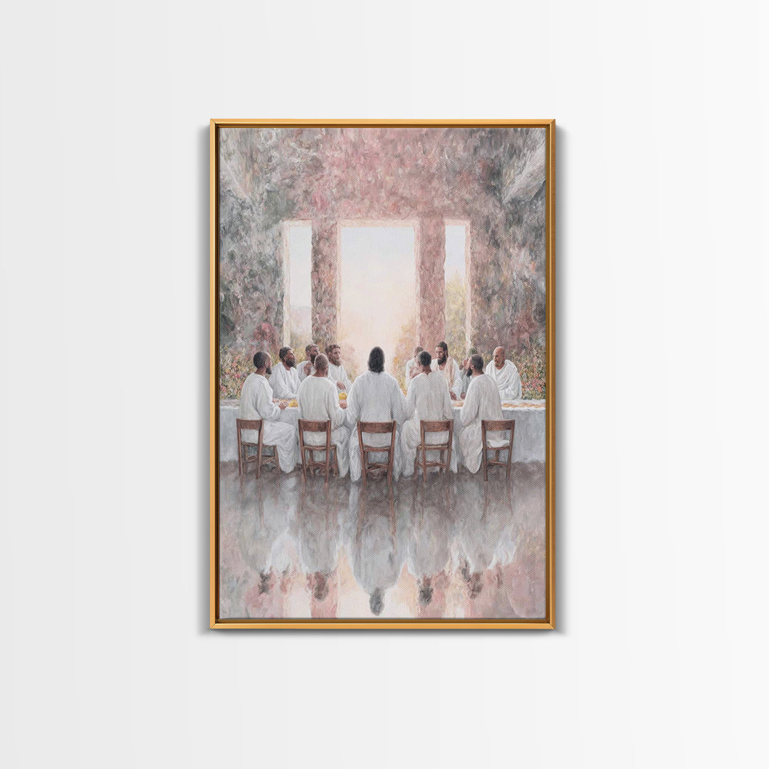 Sacred Dawn Gathering | Framed Canvas Print | Christian Art Canvas | Jesus Painting | Modern Christian Art | Christian Wall Art | Christian