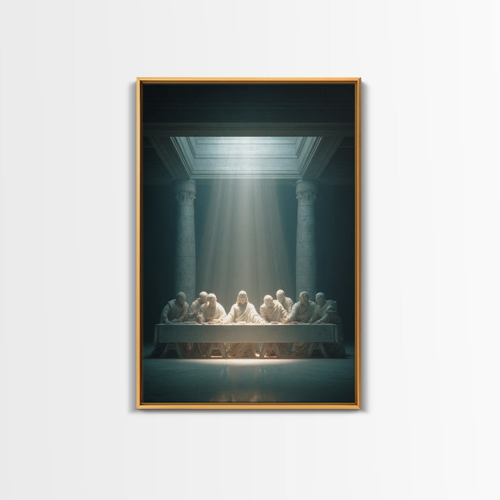 Celestial Supper – Framed Canvas Print – Christian Wall Art – Christian Art Canvas – Vintage Christian Art – Jesus Painting – Christian Dec