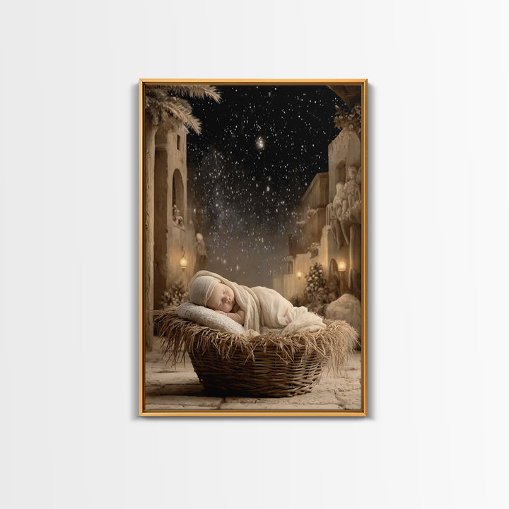 Star Of Bethlehem – Framed Canvas Print – Christmas Art – Christian Christmas Art – Christian Wall Art – Christian Art Canvas – Jesus Chris