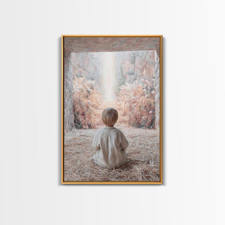 Child Of Promise | Framed Canvas Print | Christian Art Canvas | Christmas Art | Christian Christmas Art | Christian Wall Art | Christian De