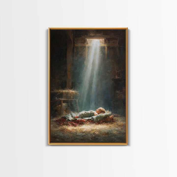 Nativity Dawn – Framed Canvas Print – Christmas Art – Christian Art Canvas – Christian Wall Art – Jesus Christmas Art – Christian Christmas