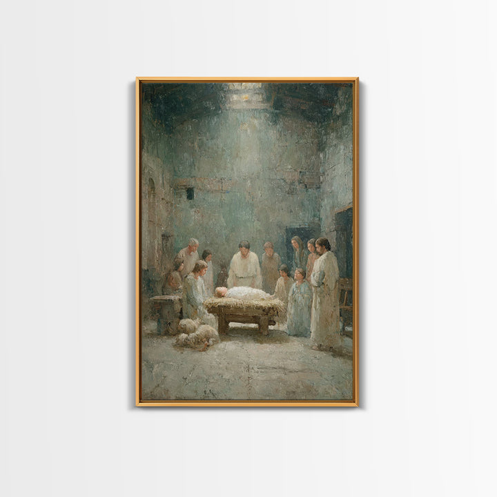 Holy Gathering | Framed Canvas Print | Christian Art Canvas | Jesus Christmas Art | Christmas Art | Christian Wall Art | Christian Decor