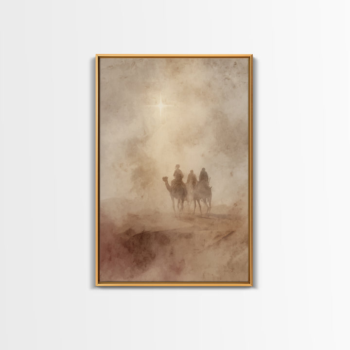 Night Of Revelation – Framed Canvas Print – Christian Christmas Art – Christian Art Canvas – Christmas Art Framed – Jesus Painting – Christ