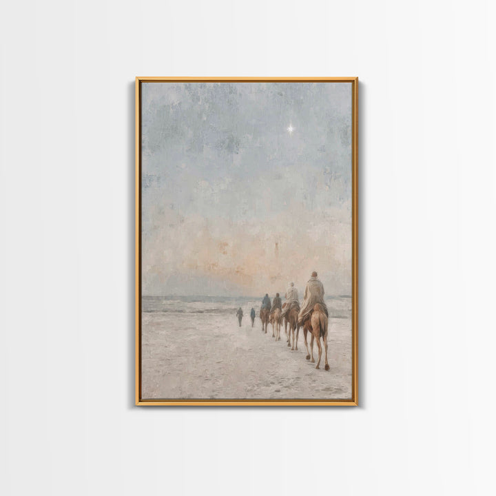 Sacred Pilgrimage, Framed Canvas Print, Christian Wall Art, Christian Christmas Art, Christian Art Canvas, Christmas Art Work, Jesus Painti