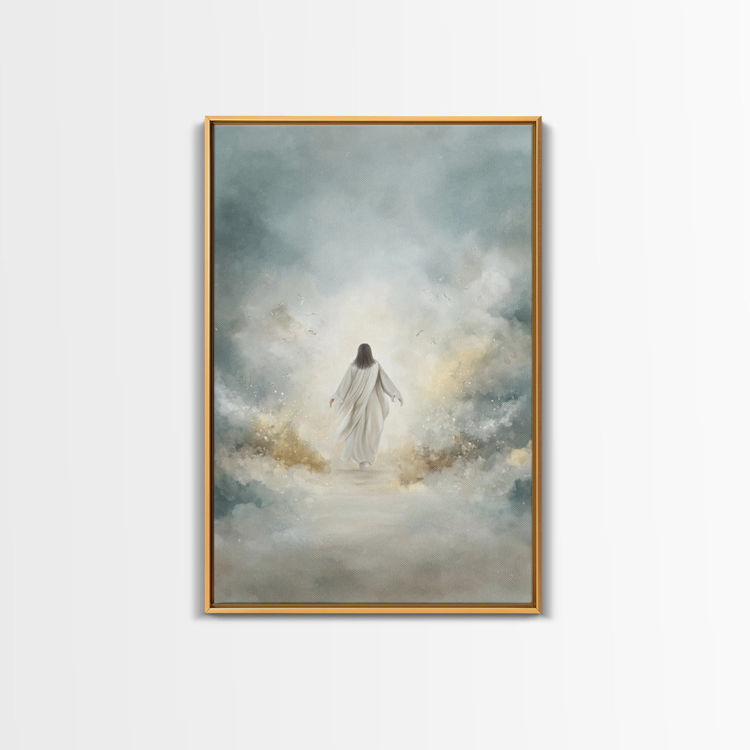 Path Of Ascension – Framed Canvas Print – Jesus Painting – Christian Art Canvas – Christian Wall Art – Large Jesus Wall Art – Modern Christ