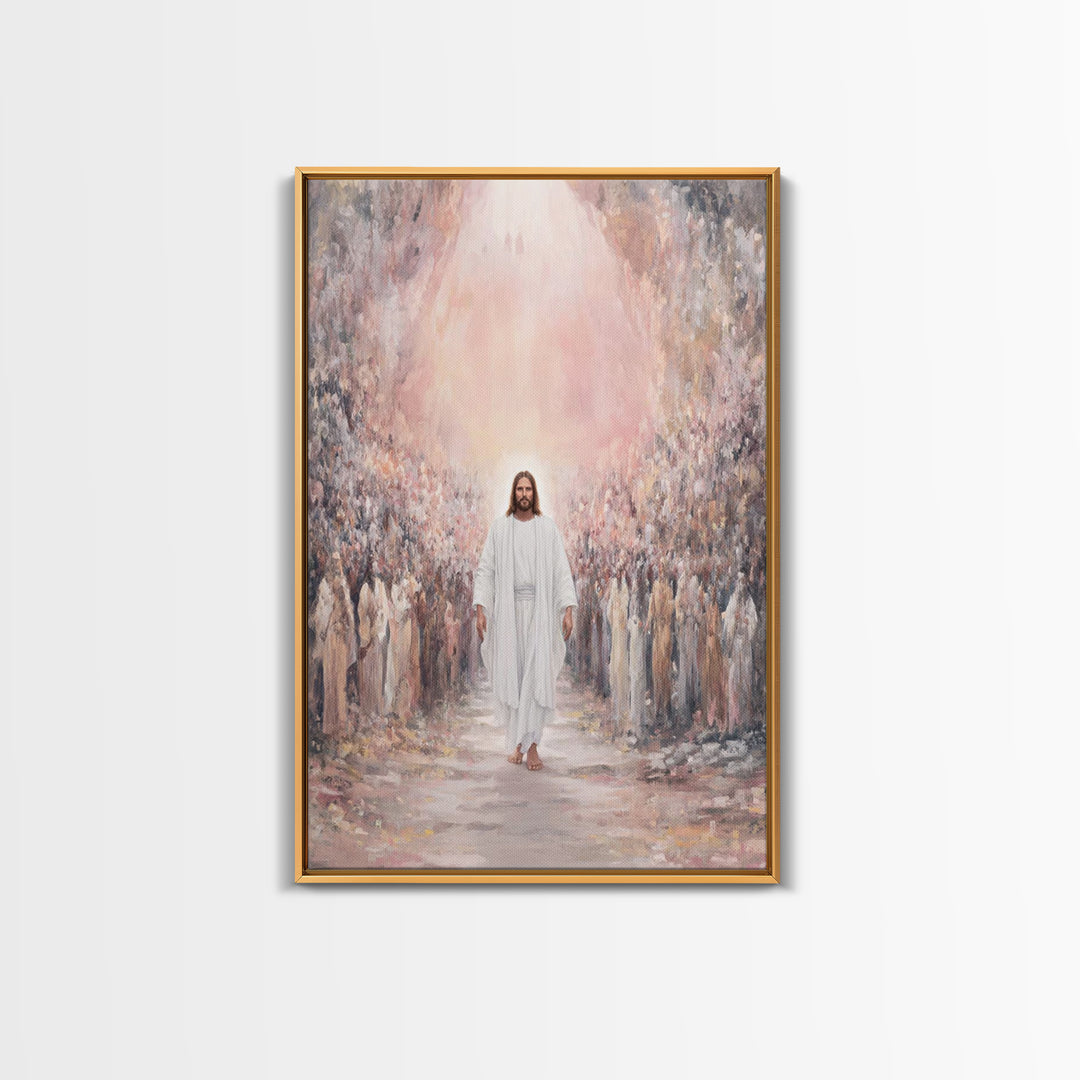 Heaven’s Host, Framed Canvas Print, Christian Art Canvas, Jesus Painting, Christian Wall Art, Christian Art Print, Large Christian Painting
