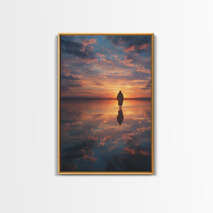Sacred Reflection – Framed Canvas Print – Christian Wall Art – Christian Art Canvas – Jesus Painting – Modern Christian Art