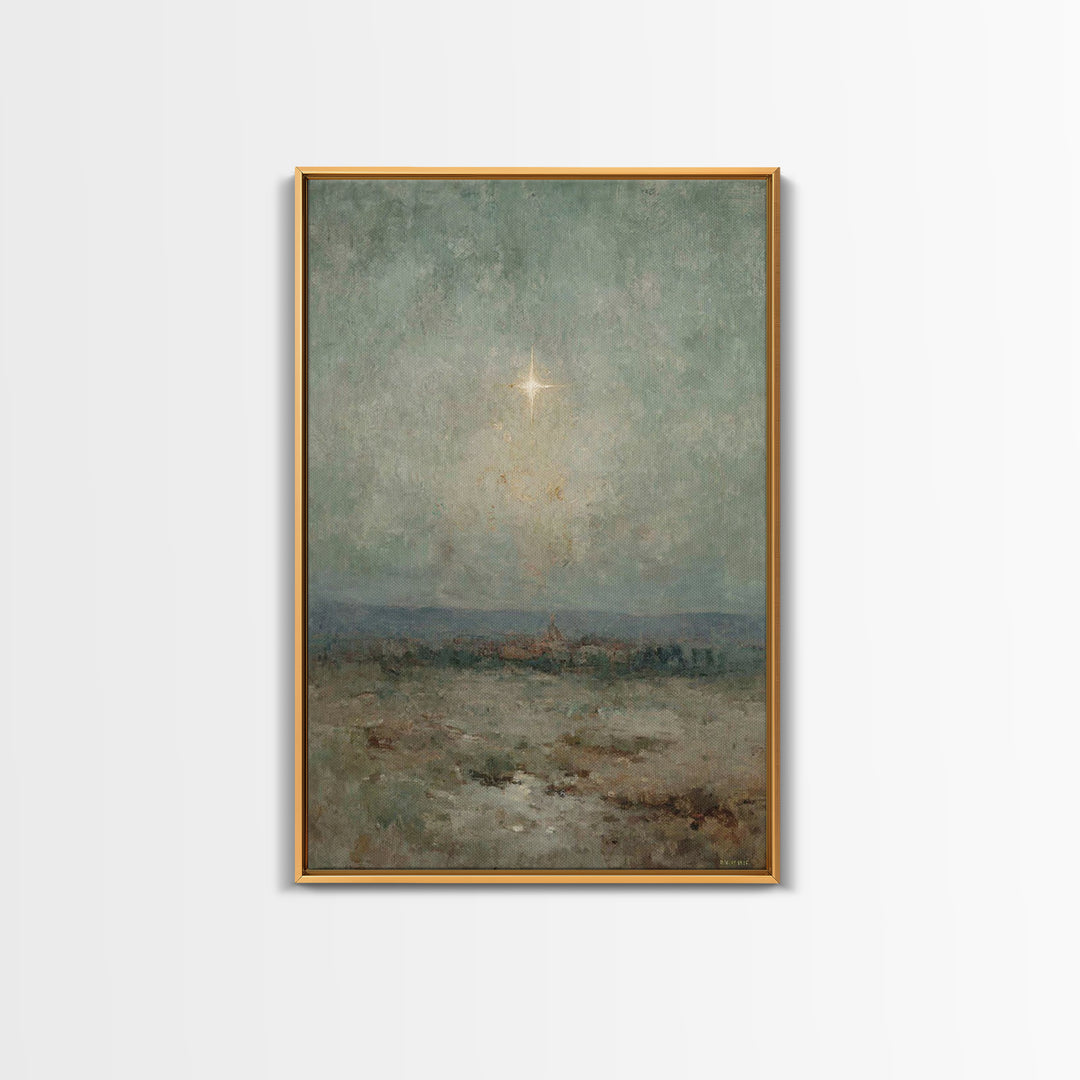Silent Night Sky | Framed Canvas Print | Christian Wall Art | Christian Art Canvas | Christmas Art | Christian Christmas Art | Christian Gi