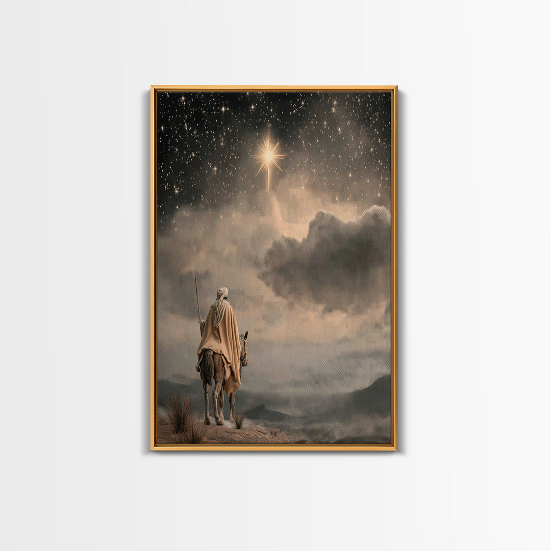 Holy Bethlehem Star, Framed Canvas Print, Christian Wall Art, Christian Art Canvas, Christmas Art, Christian Christmas Art, Christian Gift