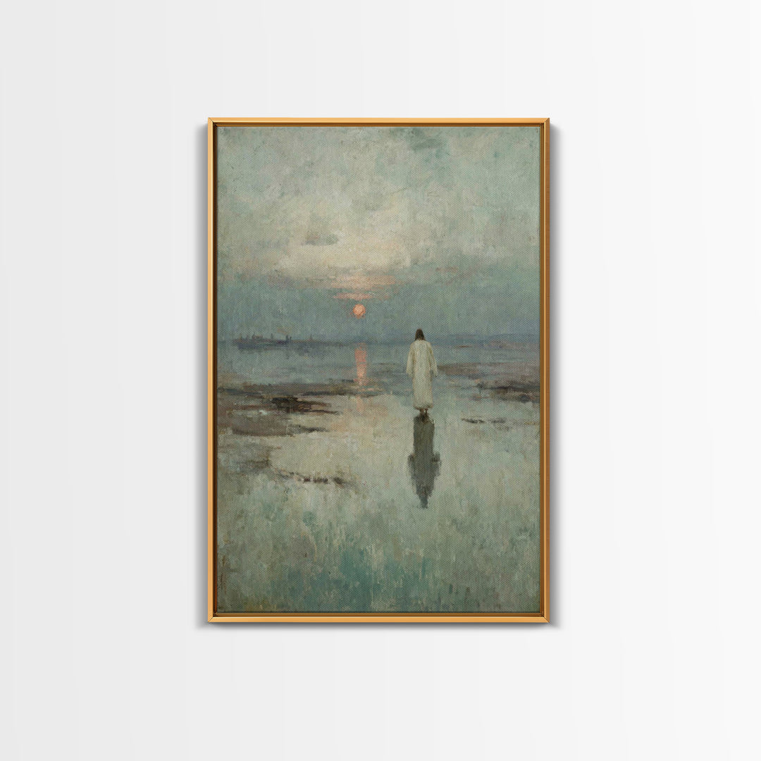 Sunset Messiah – Framed Canvas Print – Christian Wall Art – Christian Art Canvas – Jesus Painting – Christmas Art Prints