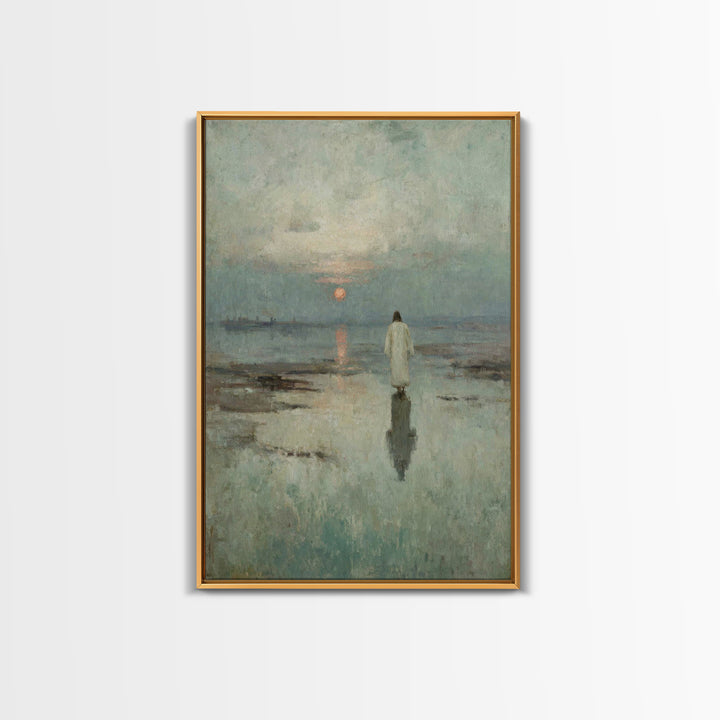 Sunset Messiah – Framed Canvas Print – Christian Wall Art – Christian Art Canvas – Jesus Painting – Christmas Art Prints