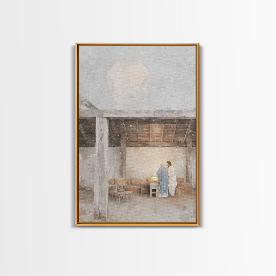 Sacred Arrival | Framed Canvas Print | Christian Wall Art | Christian Art Canvas | Christmas Art | Christian Christmas Art | Christian Deco
