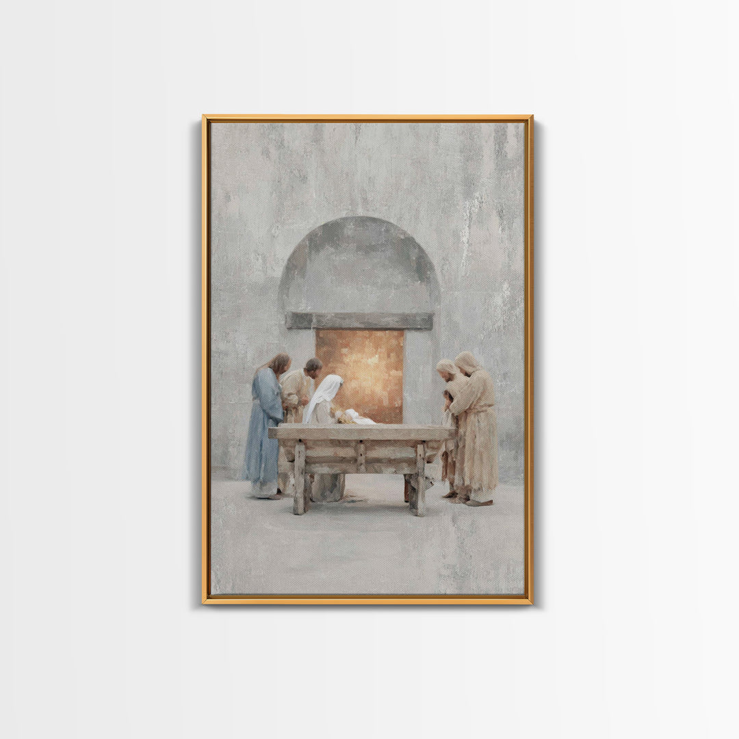 Humble Adoration, Framed Canvas Print, Christian Wall Art, Christian Art Canvas, Christmas Art, Christian Christmas Art, Christian Decorati