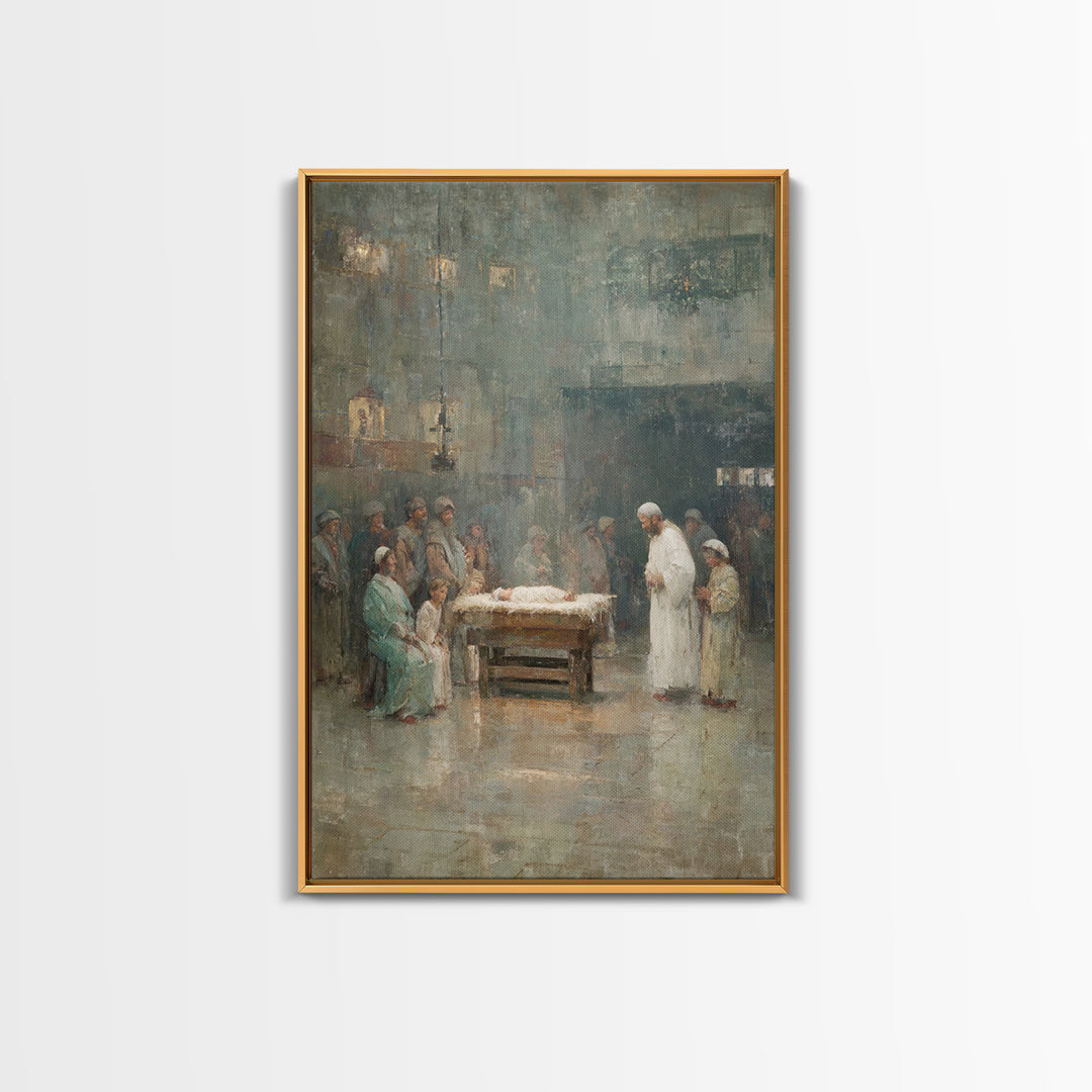 Sacred Gathering, Framed Canvas Print, Christian Wall Art, Christian Art Canvas, Christmas Art, Christian Christmas Art, Christian Gift Ide