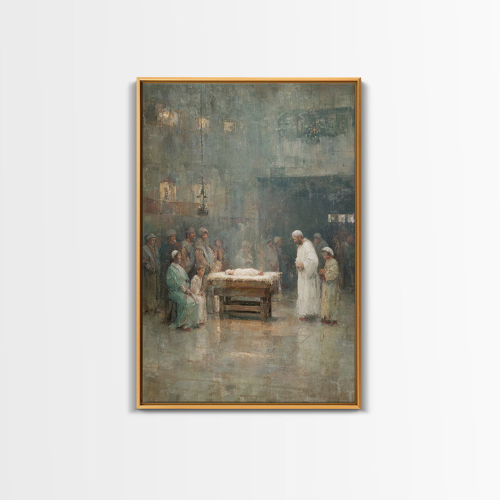 Sacred Gathering, Framed Canvas Print, Christian Wall Art, Christian Art Canvas, Christmas Art, Christian Christmas Art, Christian Gift Ide