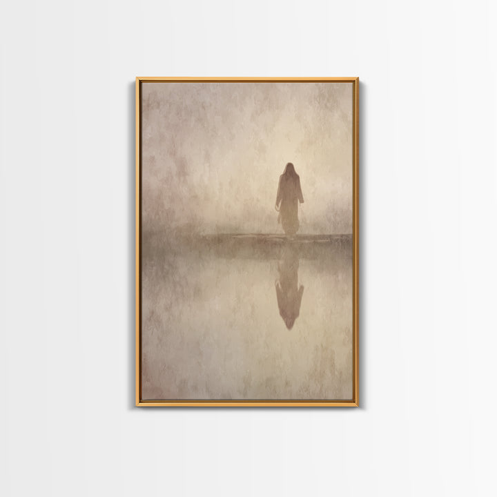 Still Waters Christ – Framed Canvas Print – Christian Wall Art – Christian Art Canvas – Vintage Jesus Painting – Christian Paintings