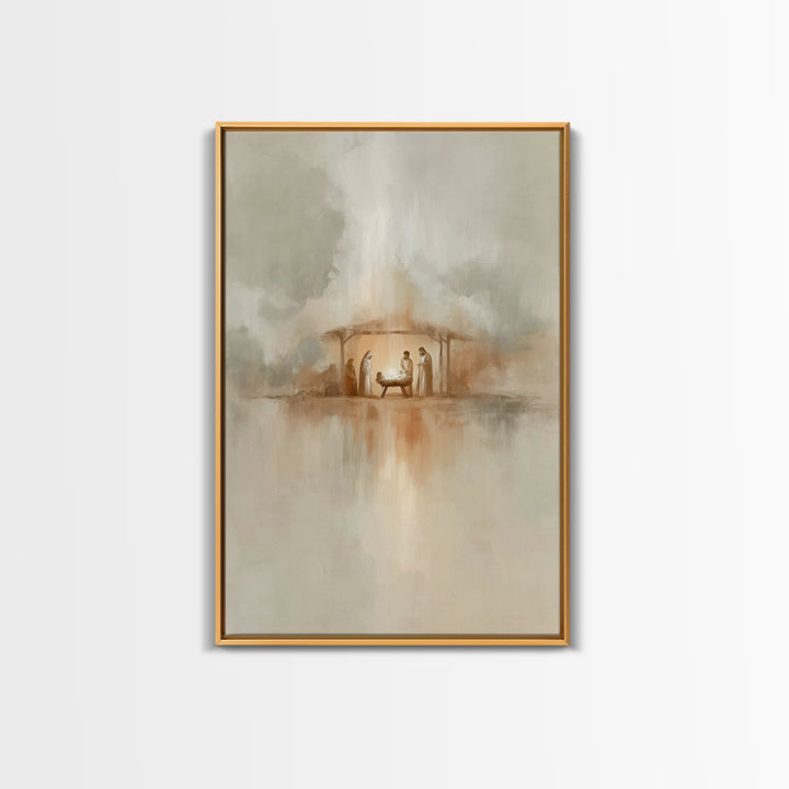 Radiant Manger Light – Framed Canvas Print – Christian Wall Art – Christian Art Canvas – Christmas Art – Christian Christmas Art – Christia