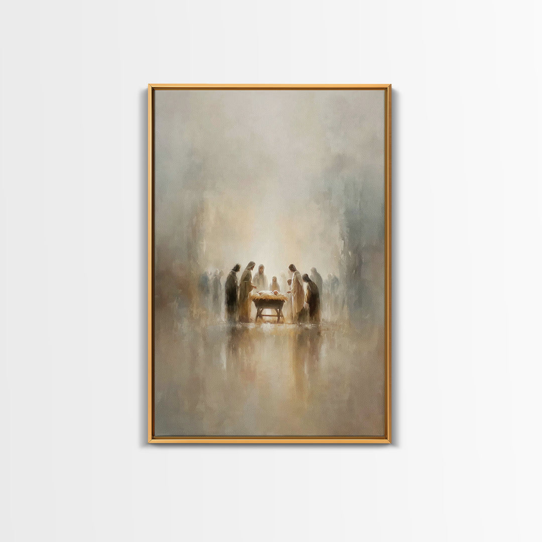 Sacred Gathering | Framed Canvas Print | Christian Wall Art | Christian Art Canvas | Christmas Art | Christian Christmas Art | Christian De