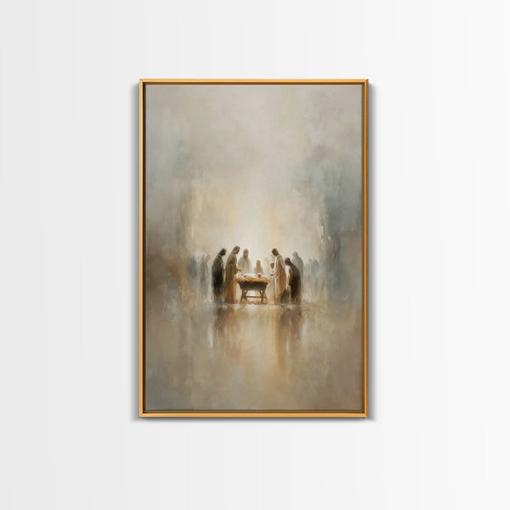 Sacred Gathering | Framed Canvas Print | Christian Wall Art | Christian Art Canvas | Christmas Art | Christian Christmas Art | Christian De