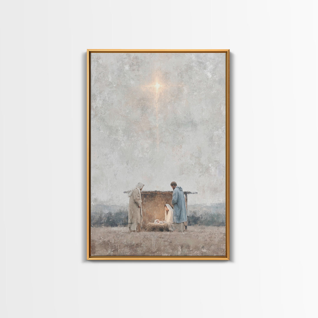 Quiet Bethlehem Night – Framed Canvas Print – Christian Wall Art – Christian Art Canvas – Christmas Art – Christian Christmas Art – Christi