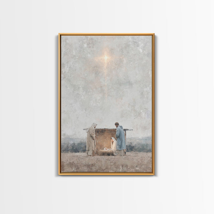 Quiet Bethlehem Night – Framed Canvas Print – Christian Wall Art – Christian Art Canvas – Christmas Art – Christian Christmas Art – Christi