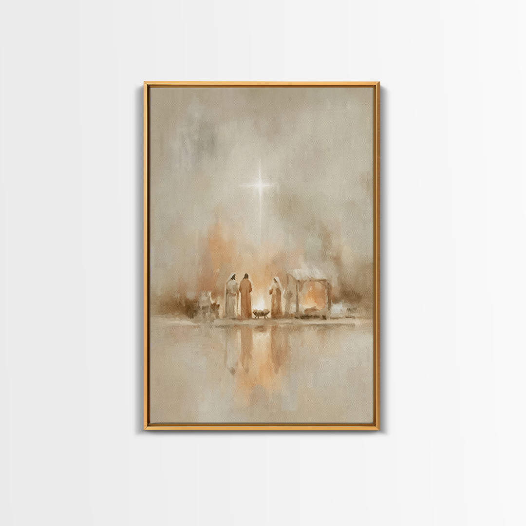 The Guiding Star – Framed Canvas Print – Christian Wall Art – Christian Art Canvas – Jesus Painting – Christian Christmas Art – Christmas W