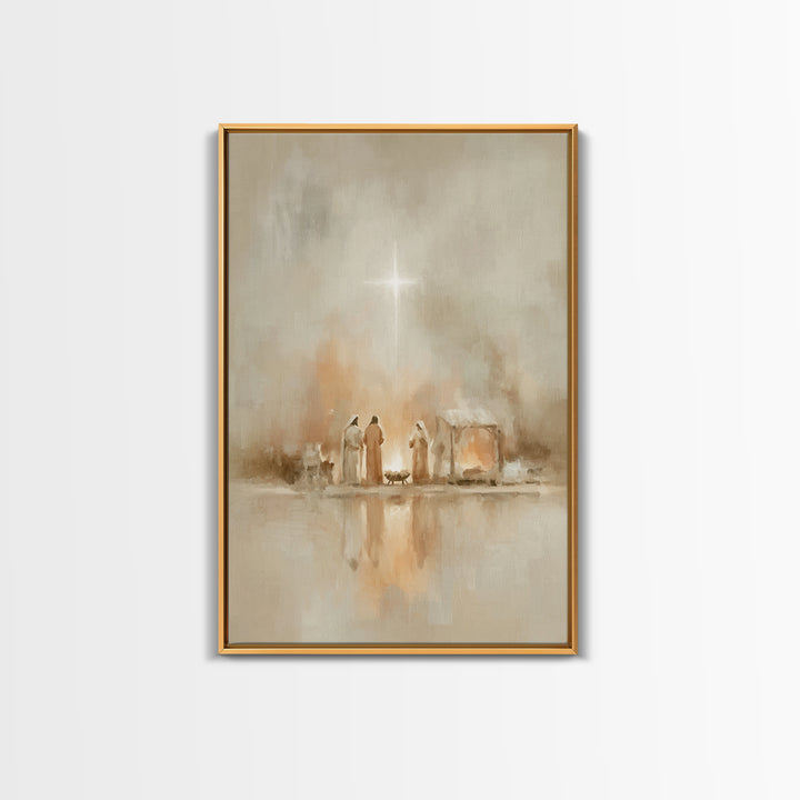 The Guiding Star – Framed Canvas Print – Christian Wall Art – Christian Art Canvas – Jesus Painting – Christian Christmas Art – Christmas W