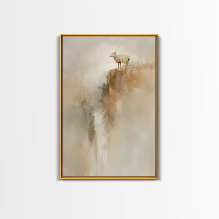 Cliffside Hope | Framed Canvas Print | Christian Wall Art | Christian Art Canvas | Subtle Christian Art | Christian Decor | Pastoral Scener