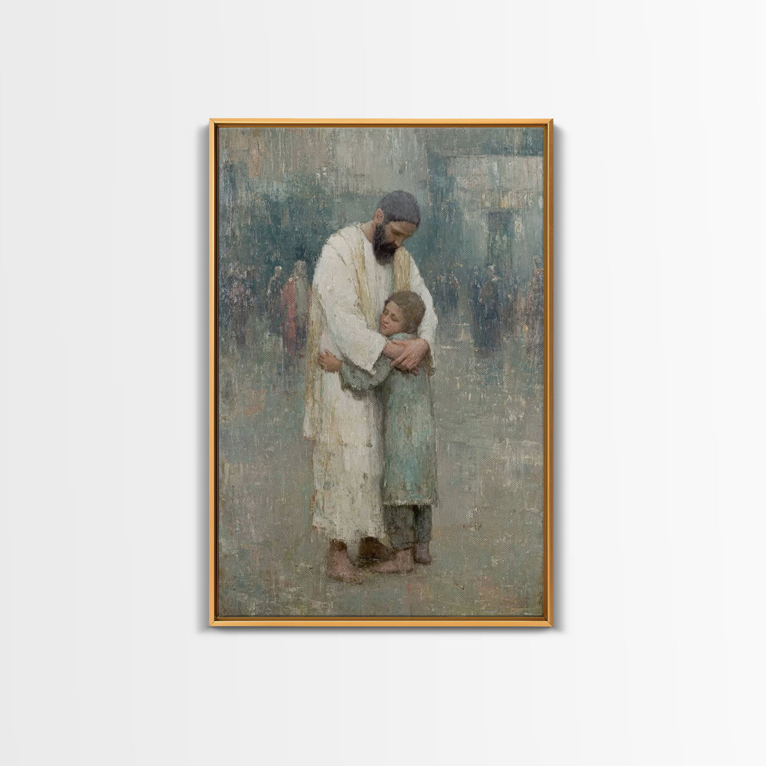 Child Of Grace, Framed Canvas Print, Christian Wall Art, Christian Art Canvas, Jesus Painting, Christian Art Work, Modern Christian Paintin