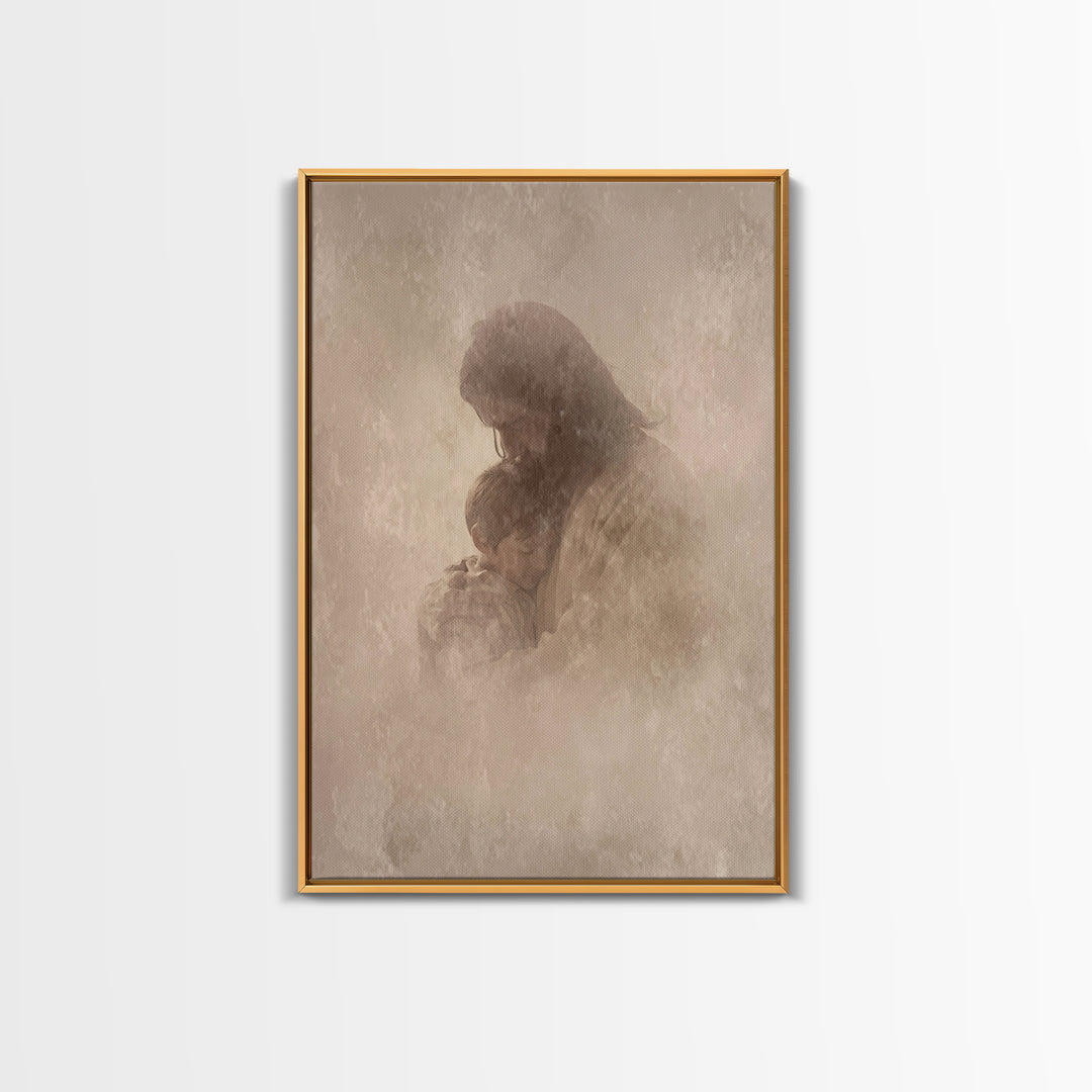 Shelter Of Peace – Framed Canvas Print – Christian Wall Art – Christian Art Canvas – Christian Art Work – Minimalist Christian Art – Christ