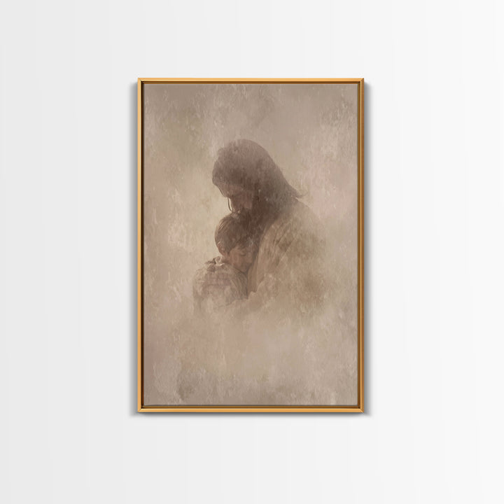 Shelter Of Peace – Framed Canvas Print – Christian Wall Art – Christian Art Canvas – Christian Art Work – Minimalist Christian Art – Christ