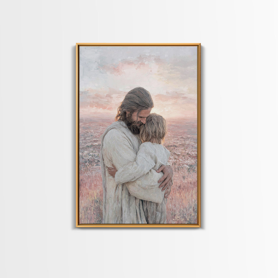 Sunrise Of Love | Framed Canvas Print | Christian Wall Art | Christian Art Canvas | Jesus Painting | Christian Art Work | Modern Christian