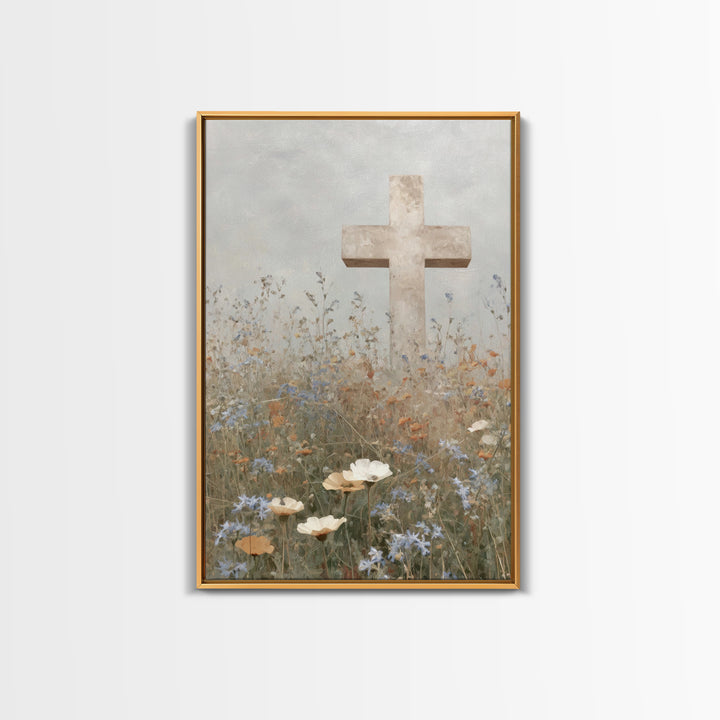 Garden Of Hope – Framed Canvas Print – Christian Wall Art – Christian Art Canvas – Christian Art Work – Christian Decor – Minimalist Christ