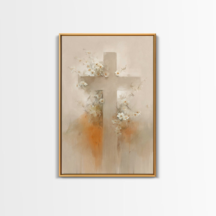 Cross Of Renewal, Framed Canvas Print, Christian Wall Art, Christian Art Canvas, Christian Paintings, Christian Art Work, Christian Decor