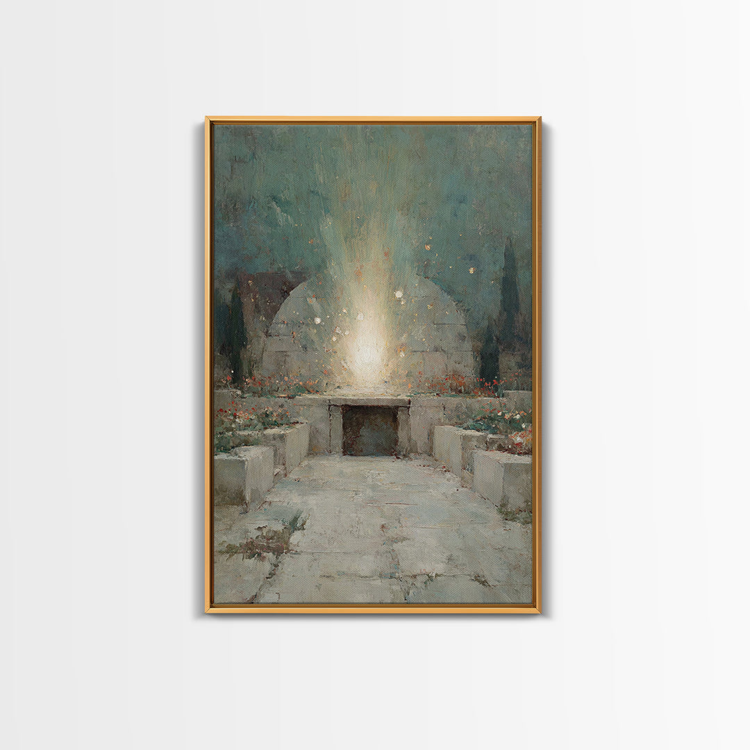 Hollow Of Light - Framed Canvas Print - Christian Art Work - Christian Wall Art - Unique Christian Art - Christian Painting - Christian Art