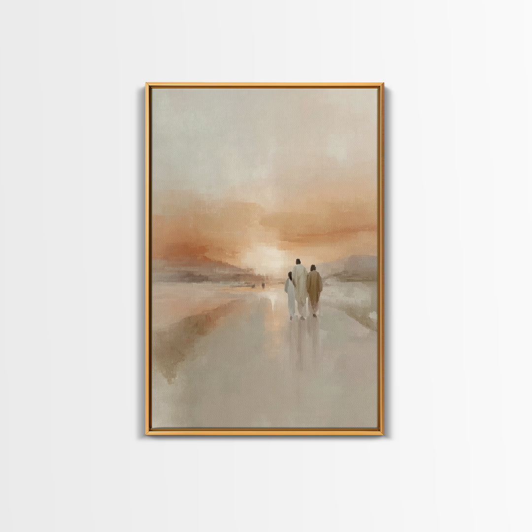Sacred Sunset Road – Framed Canvas Print – Christian Wall Art – Christian Art Canvas – Jesus Painting – Modern Christian Art – Christian Ch