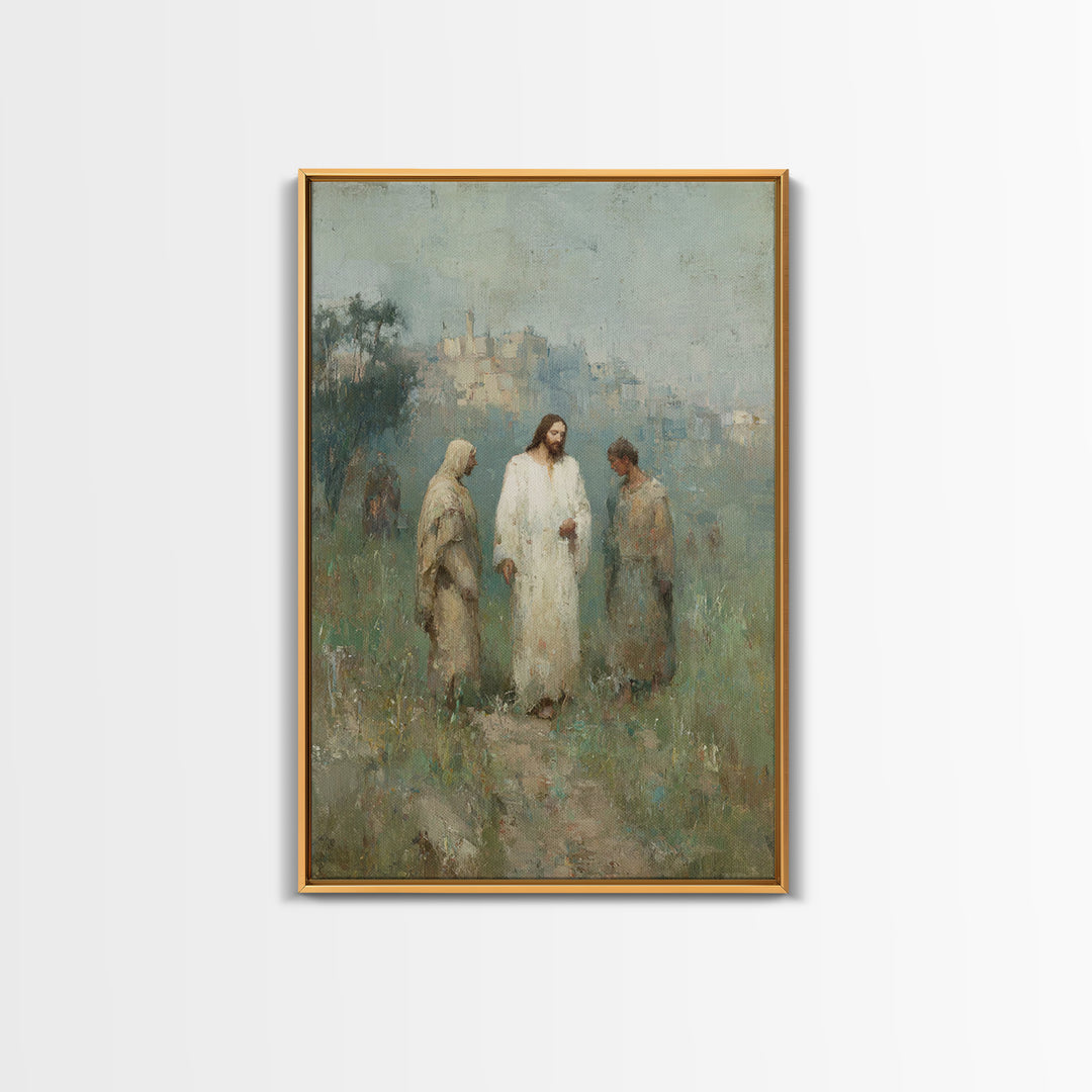 Sunrise Disciples Path | Framed Canvas Print | Christian Art Canvas | Christian Wall Art | Jesus Painting | Subtle Christian Art | Christia
