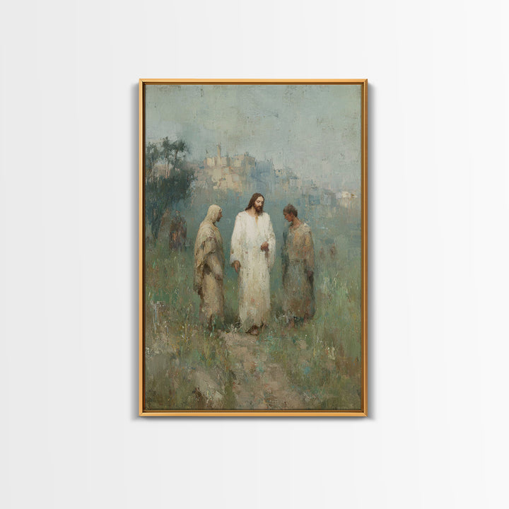 Sunrise Disciples Path | Framed Canvas Print | Christian Art Canvas | Christian Wall Art | Jesus Painting | Subtle Christian Art | Christia