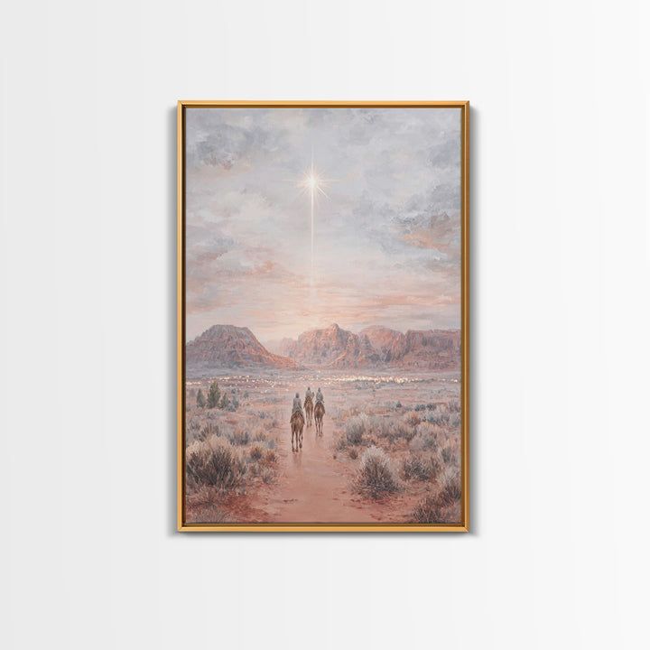 Desert Star Path | Framed Canvas Print | Christian Art Canvas | Christian Wall Art | Christmas Art Work | Christian Christmas Art | Christi