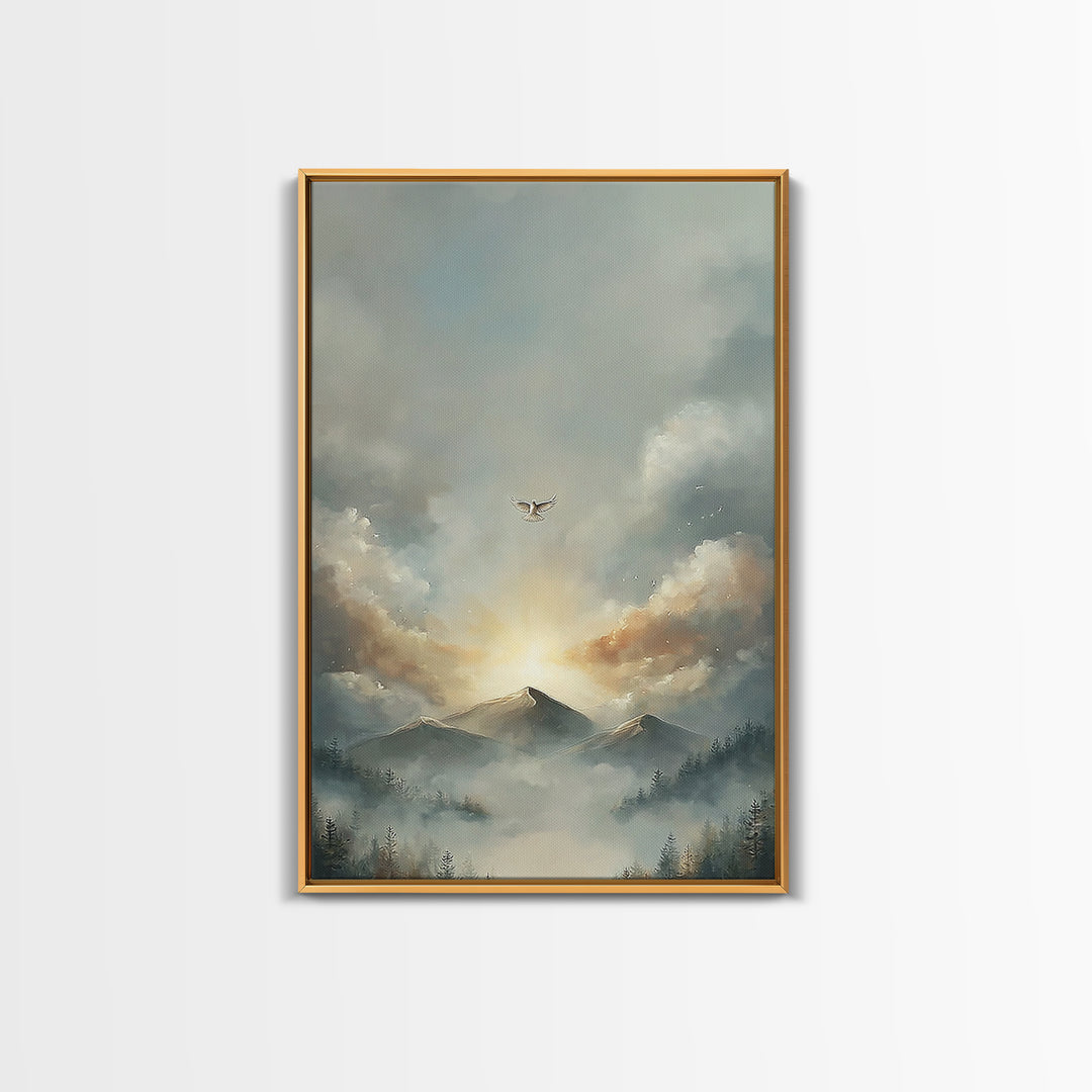 Dawn of Hope – Framed Canvas Print – Christian Wall Art – Christian Art Canvas – Christian Art Print – Subtle Christian Paintings – Modern