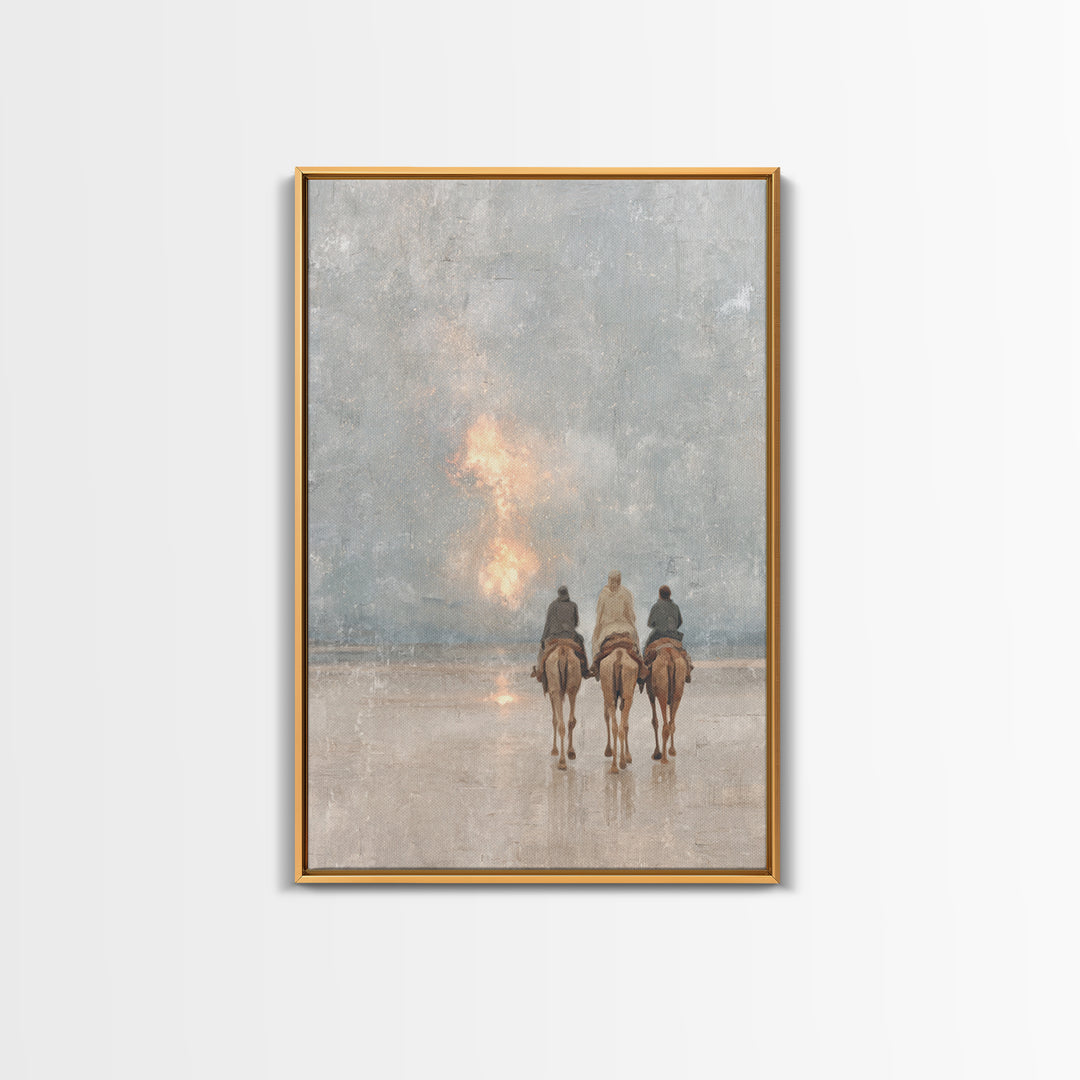 Desert Starfire – Framed Canvas Print – Christian Art Canvas – Jesus Painting – Christian Wall Art – Christian Christmas Art