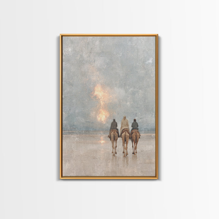 Desert Starfire – Framed Canvas Print – Christian Art Canvas – Jesus Painting – Christian Wall Art – Christian Christmas Art