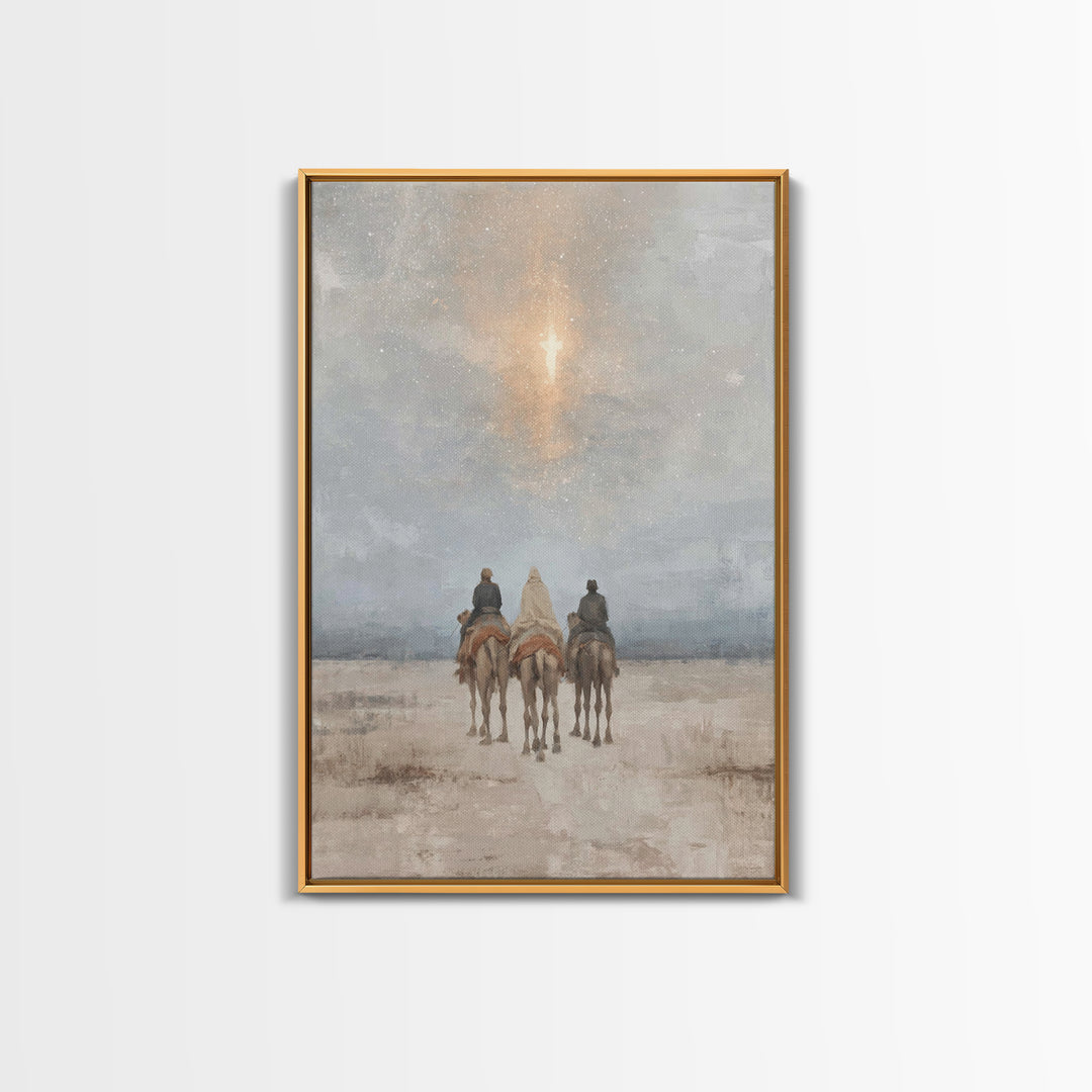 Cross of Light – Framed Canvas Print – Christian Wall Art – Christian Christmas Art – Jesus Painting – Christian Art Canvas
