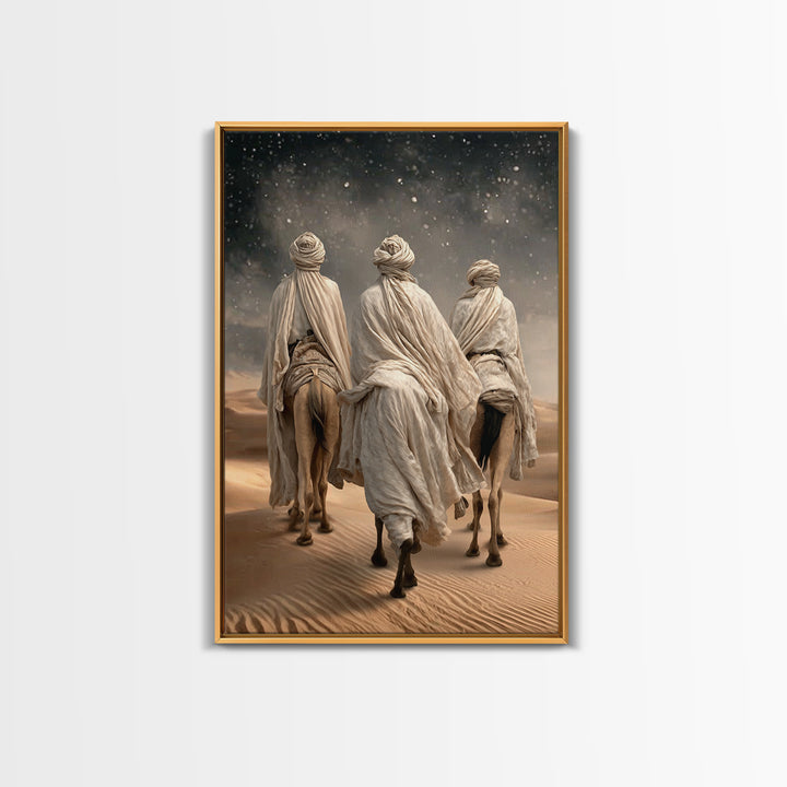 Desert Pilgrims – Framed Canvas Print – Christian Christmas Art – Jesus Painting – Christian Wall Art – Christian Art Canvas – Christmas Ar
