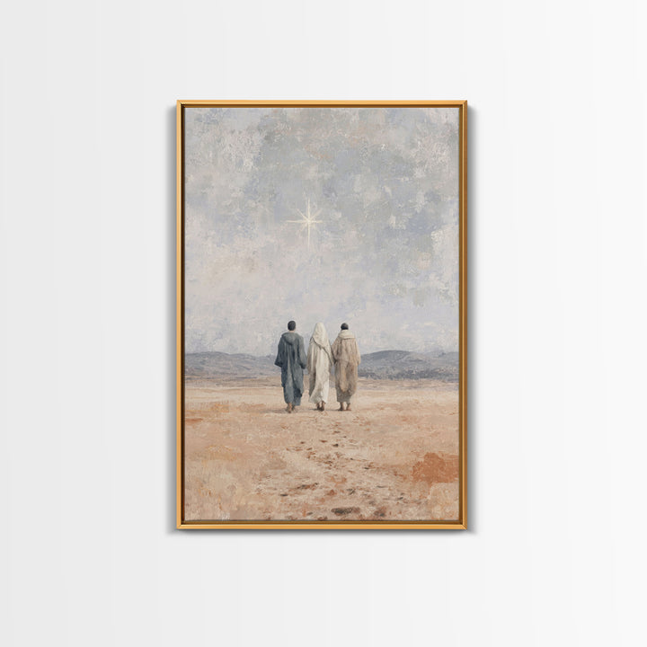 Guiding Star – Framed Canvas Print – Jesus Painting – Christian Christmas Art – Christian Art Canvas – Christian Wall Art – Christmas Art