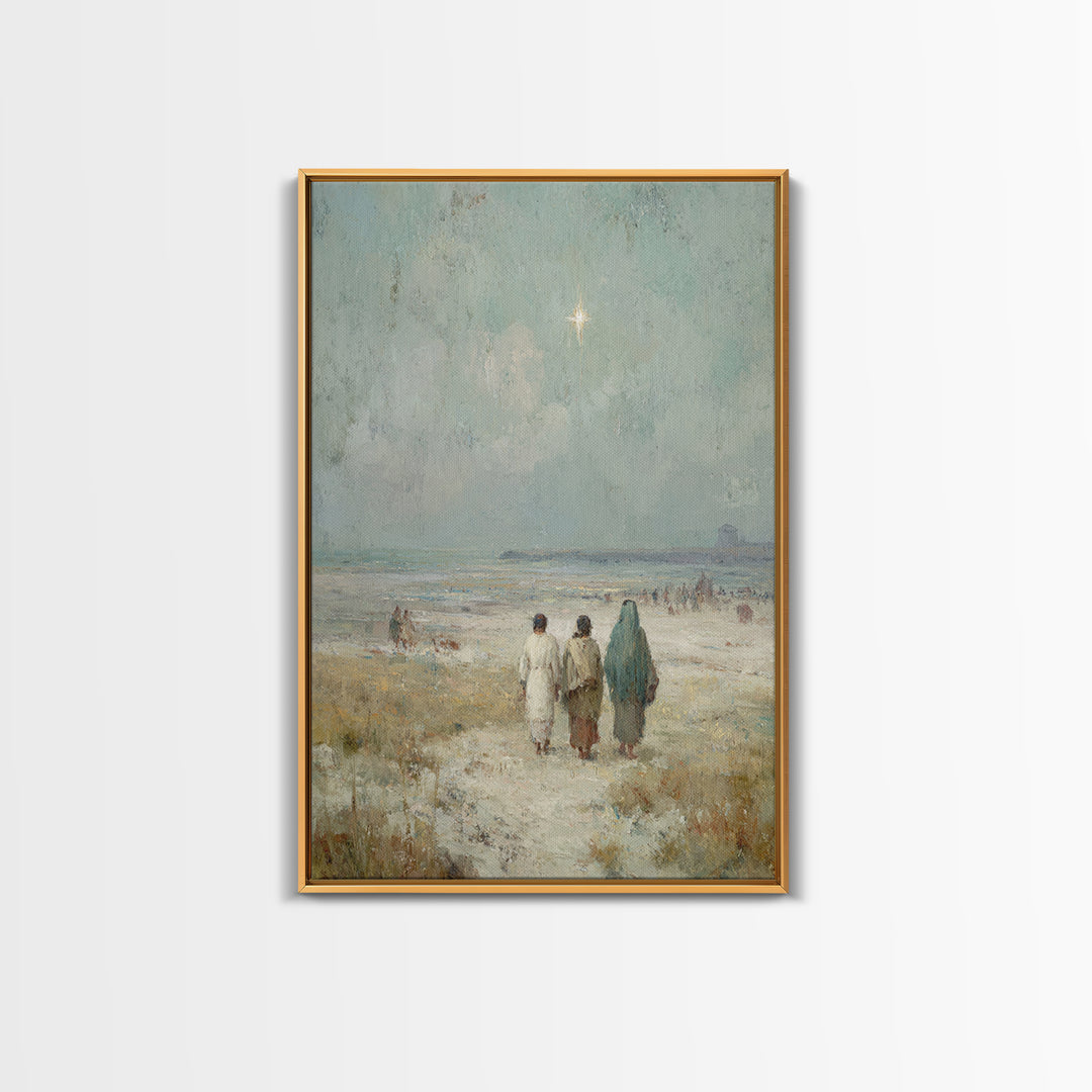 Pilgrims Of Hope – Framed Canvas Print – Christmas Art – Christian Wall Art – Jesus Painting – Christian Art Canvas – Christian Christmas A